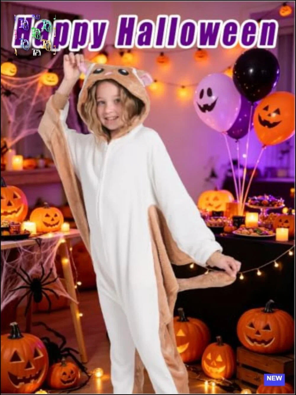 Kids Fleece Animal Onesie Pajamas Cosplay Costume with Zipper